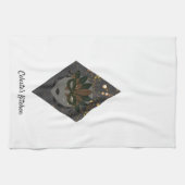 ミステリアスなブロンズとブラックグリッターの仮装 キッチンタオル (横)