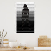 ミステリアスな女性シハウエット ポスター (キッチン)