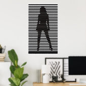 ミステリアスな女性シハウエット ポスター (ホームオフィス)