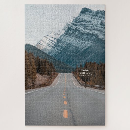 ミステリアスな山道結婚提案パズル ジグソーパズル (縦)