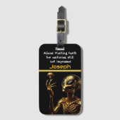 ミステリアスな工芸品とゴールデンエイリアン ラゲッジタグ (正面縦)