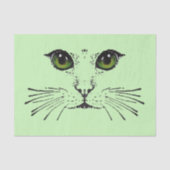 ミステリアスな猫顔グリーンアイズロングウィスカ 薄葉紙 (正面)