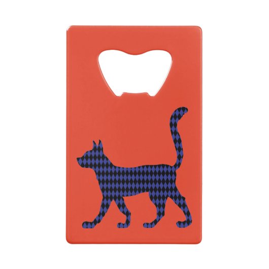 ミステリアスな猫 クレジットカード栓抜き (正面)