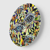 ミステリアスな目色の魅惑 ラージ壁時計 (傾斜)