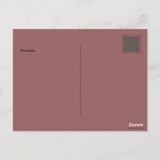 ミステリアスな黒猫引用文パーソナルティール（緑がかった色）ピンク ポストカード (裏面)