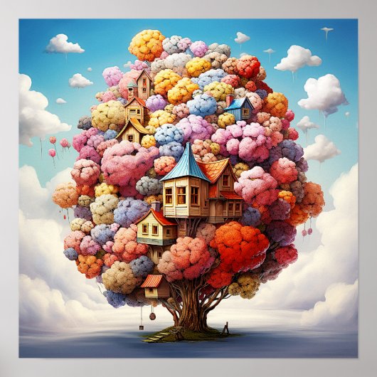 ミステリアスカラフルな超現実自然ランド ポスター (正面)