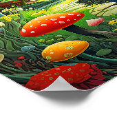 ミステリアスカラフルな超現実自然ランド ポスター (角)