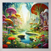 ミステリアスカラフルな超現実自然ランド ポスター (正面)