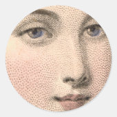 ミステリアススマイルの美フランスの女ヴィンテージ ラウンドシール (正面)