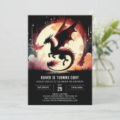 ミステリアスドラゴン誕生日の子ども 招待状 (スタンド正面)