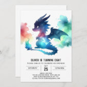 ミステリアスドラゴン誕生日デジタル 招待状 (正面/裏面)