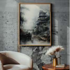 ミステリアス日本のな寺院 フォトプリント           