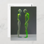 ミステリアス風変わりな緑の人々 ポストカード (正面/裏面)