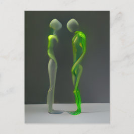 ミステリアス風変わりな緑の人々 ポストカード