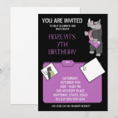 ミステリーな誕生日招待状 招待状 (正面/裏面)