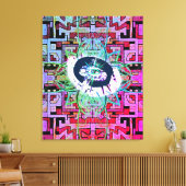 ミステリーアイと部族/民族パターン キャンバスプリント (インサイチュ (リビング))