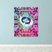 ミステリーアイと部族/民族パターン キャンバスプリント (インサイチュ (ウッドフロア))