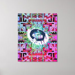 ミステリーアイと部族/民族パターン キャンバスプリント