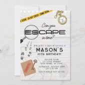 ミステリーエスケープルーム誕生日 招待状 (正面)