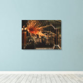 ミステリーカラーレドゥックスのニコラテスラマン キャンバスプリント (インサイチュ (ウッドフロア))