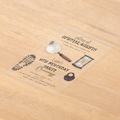 ミステリーキッズシークレットエージェントスパイ刑事誕生日 アクリル招待状 (レイダウン)