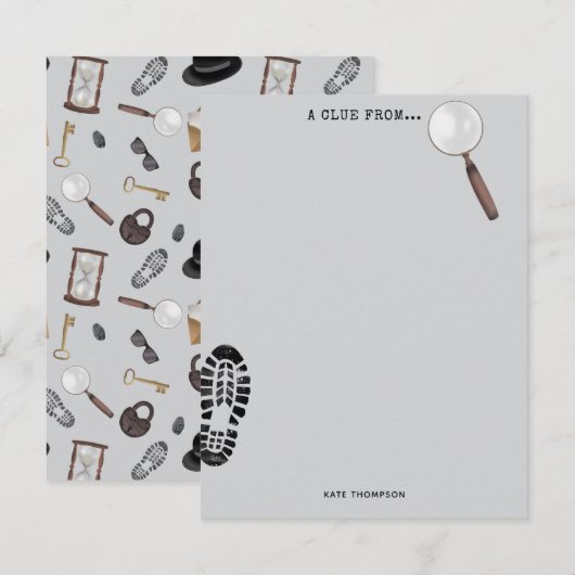 ミステリーキッズ シークレットエージェント スパイ デtective テーマ ノートカード (正面/裏面)