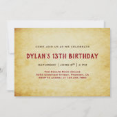 ミステリーゲームエスケープルームパーティー誕生日招待状 招待状 (裏面)