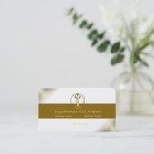 ミステリーサークルアート – 金ゴールド女性霊気ロゴ 名刺 (スタンド正面)