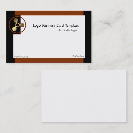 ミステリーサークル金ゴールド円のロゴ 名刺 (正面/裏面)