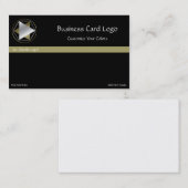 ミステリーサークル – シルバー&金ゴールド霊気三角形のロゴ 名刺 (正面/裏面)