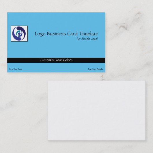 ミステリーサークル – ティール（緑がかった色）と円のロゴ 名刺 (正面/裏面)