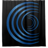 ミステリーサークル – 古代エイリアンブルー シャワーカーテン (正面)