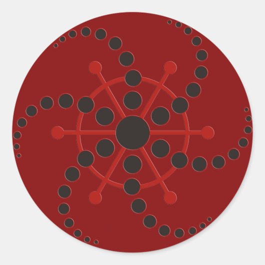 ミステリーサークルVII |濃い赤 ラウンドシール (正面)