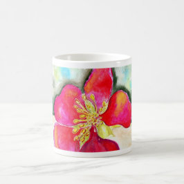 ミステリーピンクの花の水色 コーヒーマグカップ