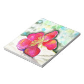 ミステリーピンクの花の水色 ノートパッド (回転)