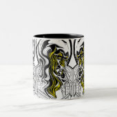 ミステリーマン顔 ツートーンマグカップ (中央)