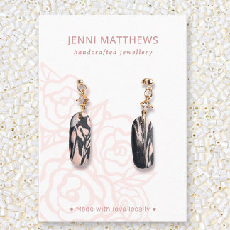 ミステリーローズブーケピンクフローライヤリングディスプレイ 名刺