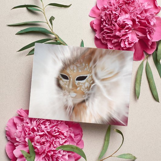 ミステリーヴェネツィアカーニバルマスク葉書の女性 ポストカード