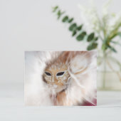 ミステリーヴェネツィアカーニバルマスク葉書の女性 ポストカード (スタンド正面)