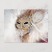 ミステリーヴェネツィアカーニバルマスク葉書の女性 ポストカード (正面)