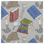 ミステリー小説の読者のための本パターン(の模様が)ある ファブリック (クローズアップ)