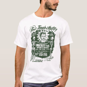 ミステリー幽霊ショーポスターの寺院 Tシャツ