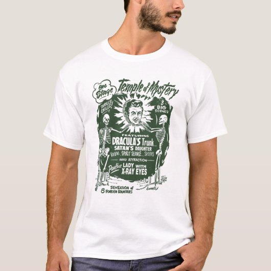 ミステリー幽霊ショーポスターの寺院 Tシャツ (正面)