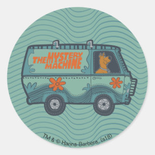 ミステリー機械を運転するPaisely Scooby-Doo ラウンドシール