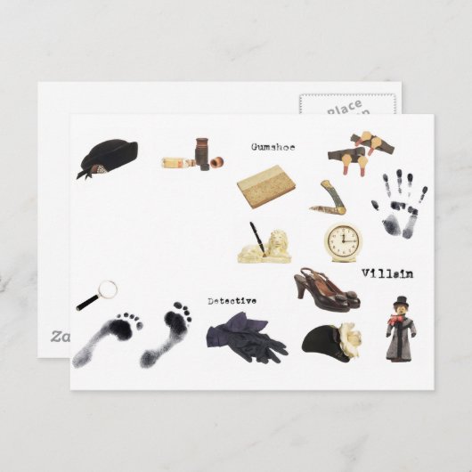 ミステリー殺人事件の夜ディナーパーティー ポストカード (正面/裏面)