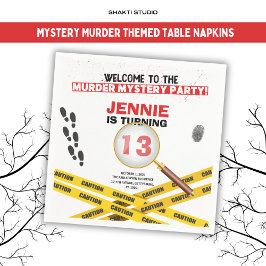 ミステリー殺人事件の犯罪現場 ハロウィン 誕生日 スタンダードカクテルナプキン