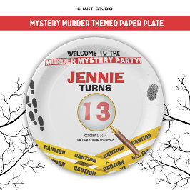 ミステリー殺人事件の犯罪現場 ハロウィン 誕生日 ペーパープレート