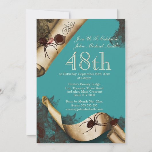 ミステリー殺人事件の青い誰犯 招待状 (正面)