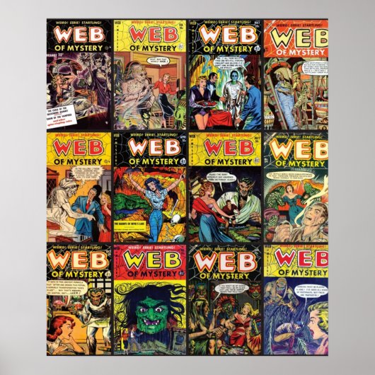 ミステリー漫画カバーヴィンテージ漫画 ポスター (正面)