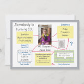 ミステリー犯罪解決証拠ボード招待状 招待状 (正面)